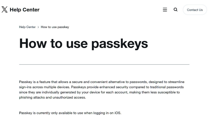 蓬安苹果维修店铺分享iOS用户如何通过通行密钥(Passkey)登录 